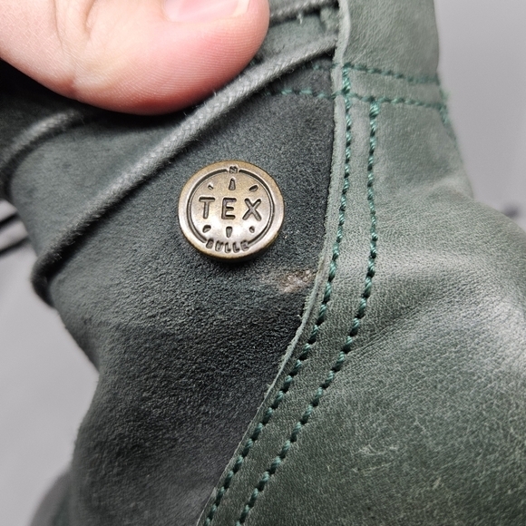 Bulle Collections green suede and leather sherpa lined ankle boots EU 38 - Picture 5 of 10